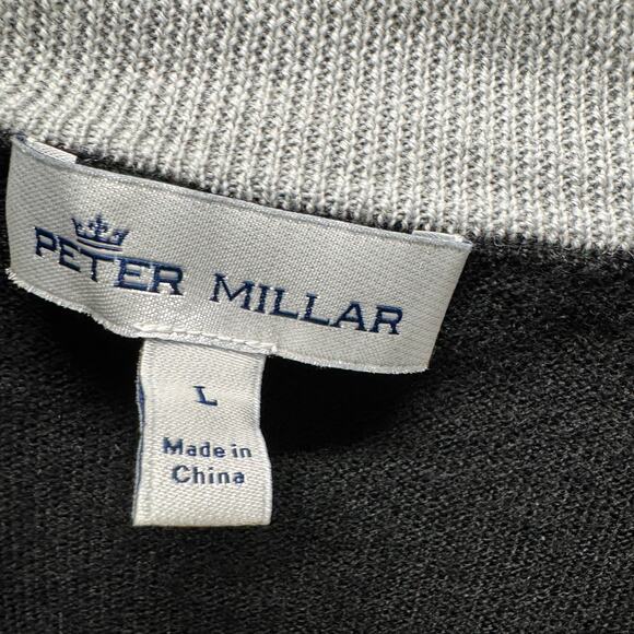 Peter Millar Sweater Mens Large Black Crown Soft 1/4 Zip Merino Wool Silk SEGMA - Picture 3 of 11